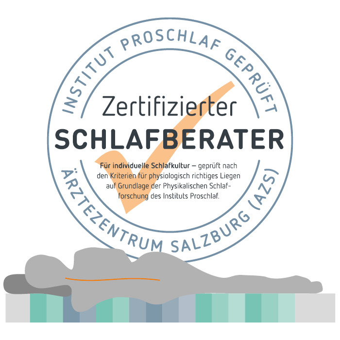 Unsere SchlafberaterInnen werden ärztlich geschult, geprüft und mit einem Zertifikat ausgezeichnet. In Zusammenarbeit mit dem Institut Proschlaf des Ärztezentrums SM Salzburg bietet Betten Reiter einen individuellen Service an:  Mittels Orthonic-Computermessung wird das für Ihren Körperbau orthopädisch empfohlene Stützprofil ermittelt. Daraus wird für Sie Ihre individuelle Orthonic-Matratze zusammengestellt. Diese ist auch nachträglich noch anpassbar.