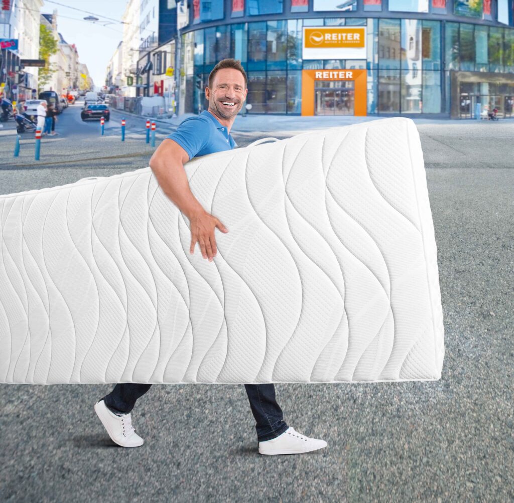 Exklusiv für REITER Vorteilskunden in Österreich: € 44 per Lieferung für 1 Stück Matratze oder Lattenrost Ab zwei Stück Matratzen und/oder Lattenroste ist die Zustellung in ganz Österreich GRATIS! Die Zustellung für Matratzen und/oder Lattenroste mit einer Größe von über 141 x 200 cm ist in ganz Österreich bis 18:00 Uhr GRATIS! Die Zustellung für Bettgestelle ist in ganz Österreich bis 18:00 GRATIS!  Die Gratis-Lieferung ist mit allen Aktionen und Angeboten kombinierbar